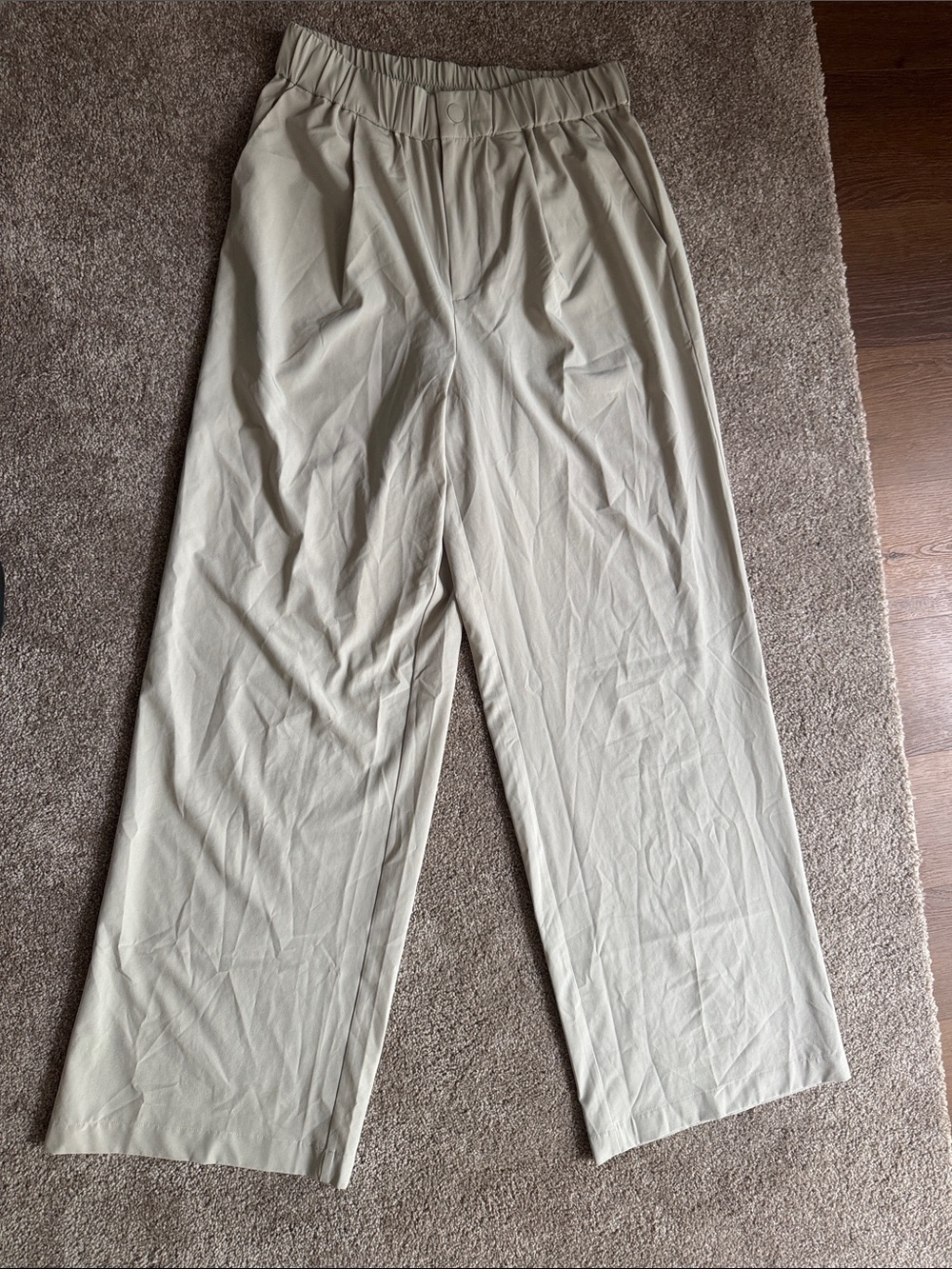 Varley Women's Wide-Leg Elastic Waist Trousers - Light Beige